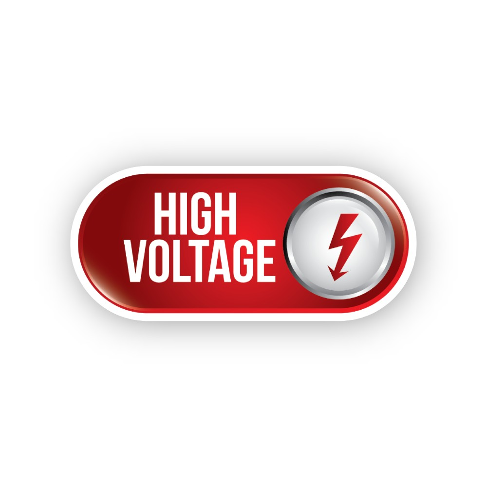 Red Silver High Voltage Bolt Pill Panel Vinyl Decal Stickers