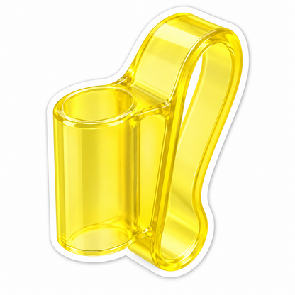Clear Yellow Loop Clip with Hollow Cylinder Vinyl Decal Stickers