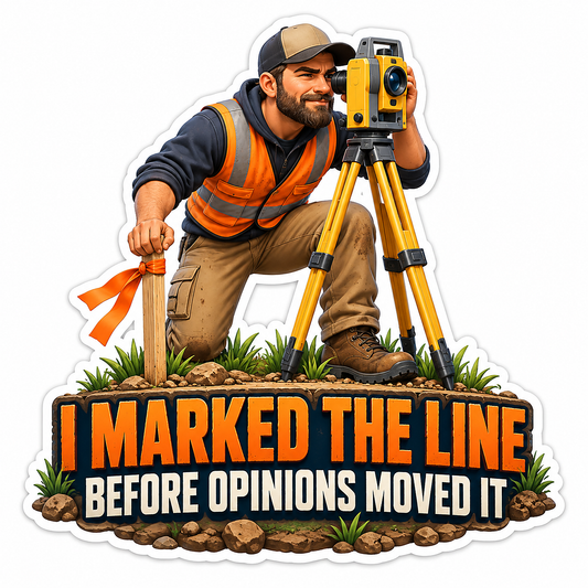 Surveyor Marked The Line Funny Quote Art Vinyl Decal Stickers