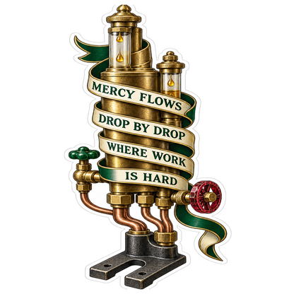 Mercy Brass Canisters and Copper Pipes Art Vinyl Decal Stickers