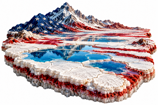 Star Spangled Mineral Pools below Mountain Vinyl Decal Stickers