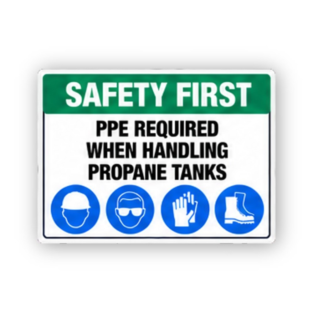 Green Propane Handling Four Gear Icons Panel Vinyl Decal Stickers