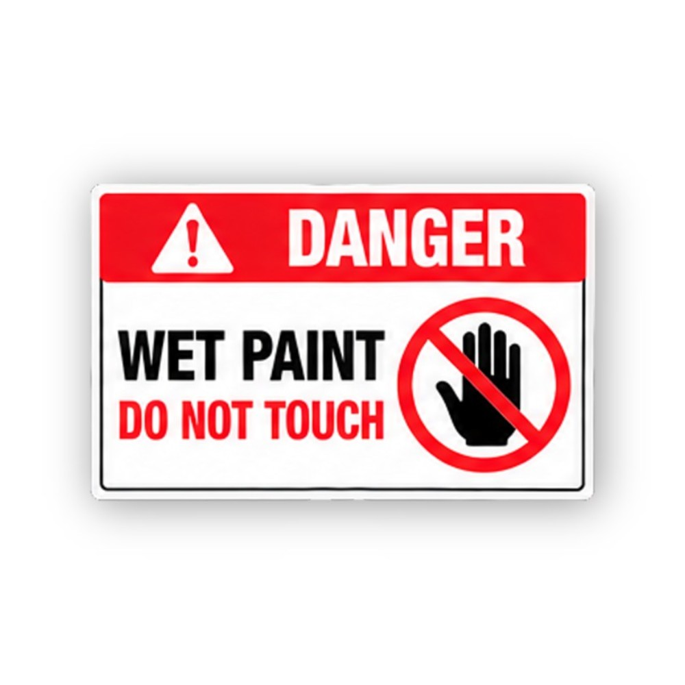 Red Wet Paint Crossed Hand Panel Vinyl Decal Stickers
