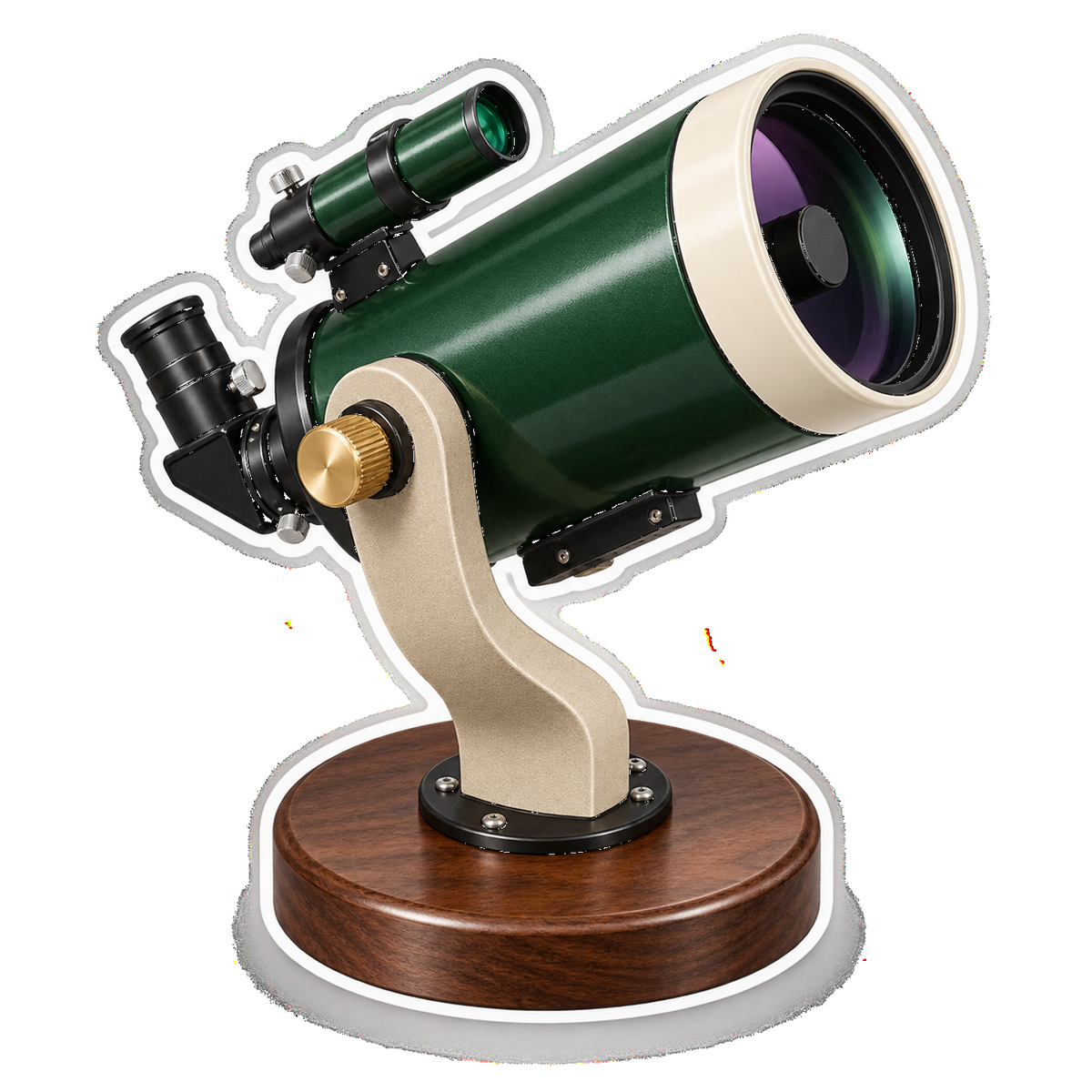 Green Tabletop Telescope Art Vinyl Decal Stickers