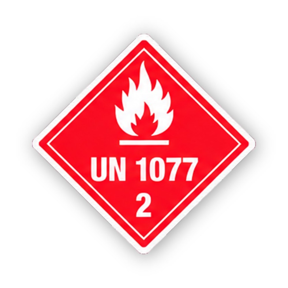 Red Flame UN1077 Two Diamond Vinyl Decal Stickers