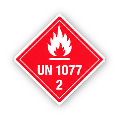 Red Flame UN1077 Two Diamond Vinyl Decal Stickers