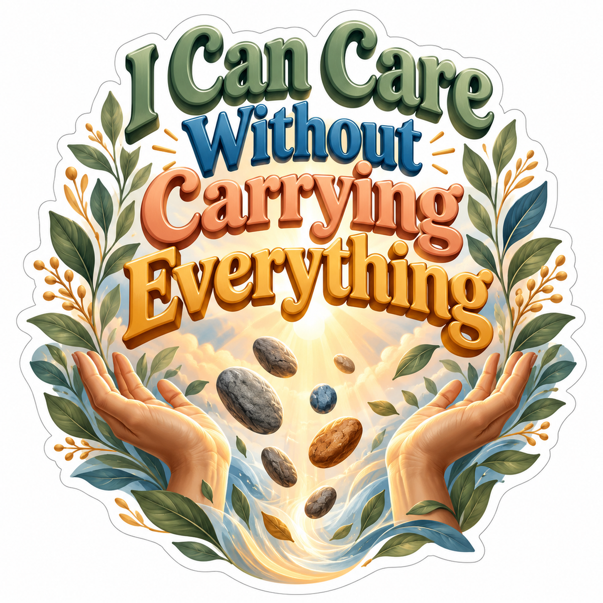 Open Hands Care Without Carrying Quote Art Vinyl Decal Stickers