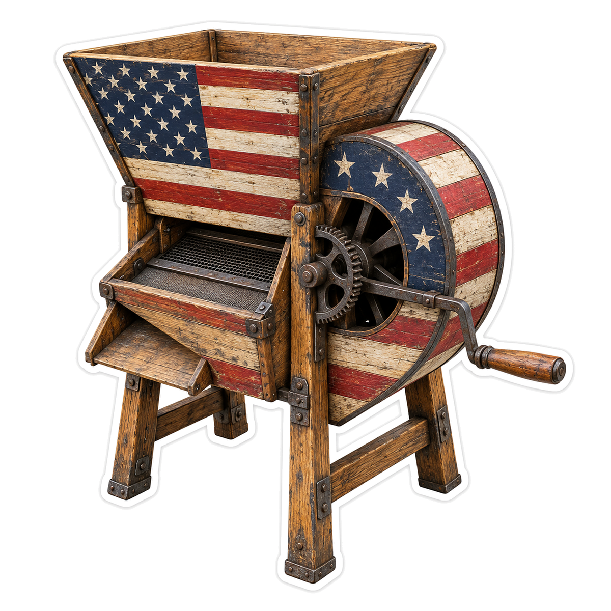 American Flag Wooden Seed Separator Art Vinyl Decal Stickers