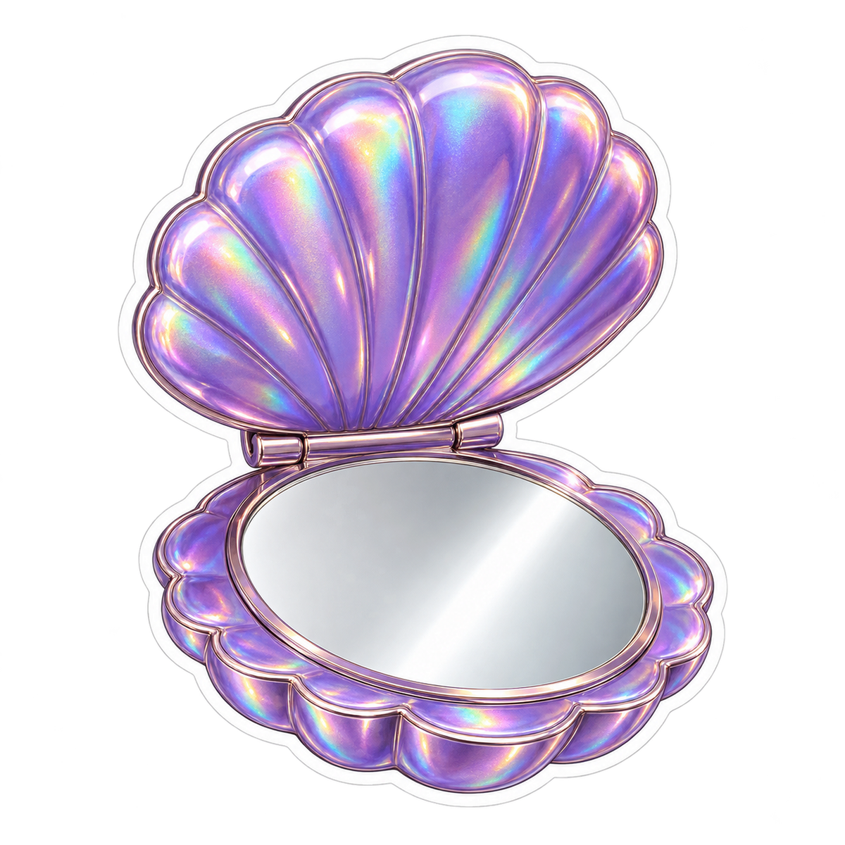 Iridescent Purple Shell Mirror Artwork Vinyl Decal Stickers