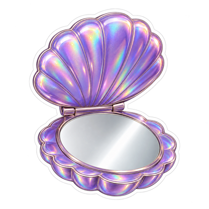 Iridescent Purple Shell Mirror Artwork Vinyl Decal Stickers