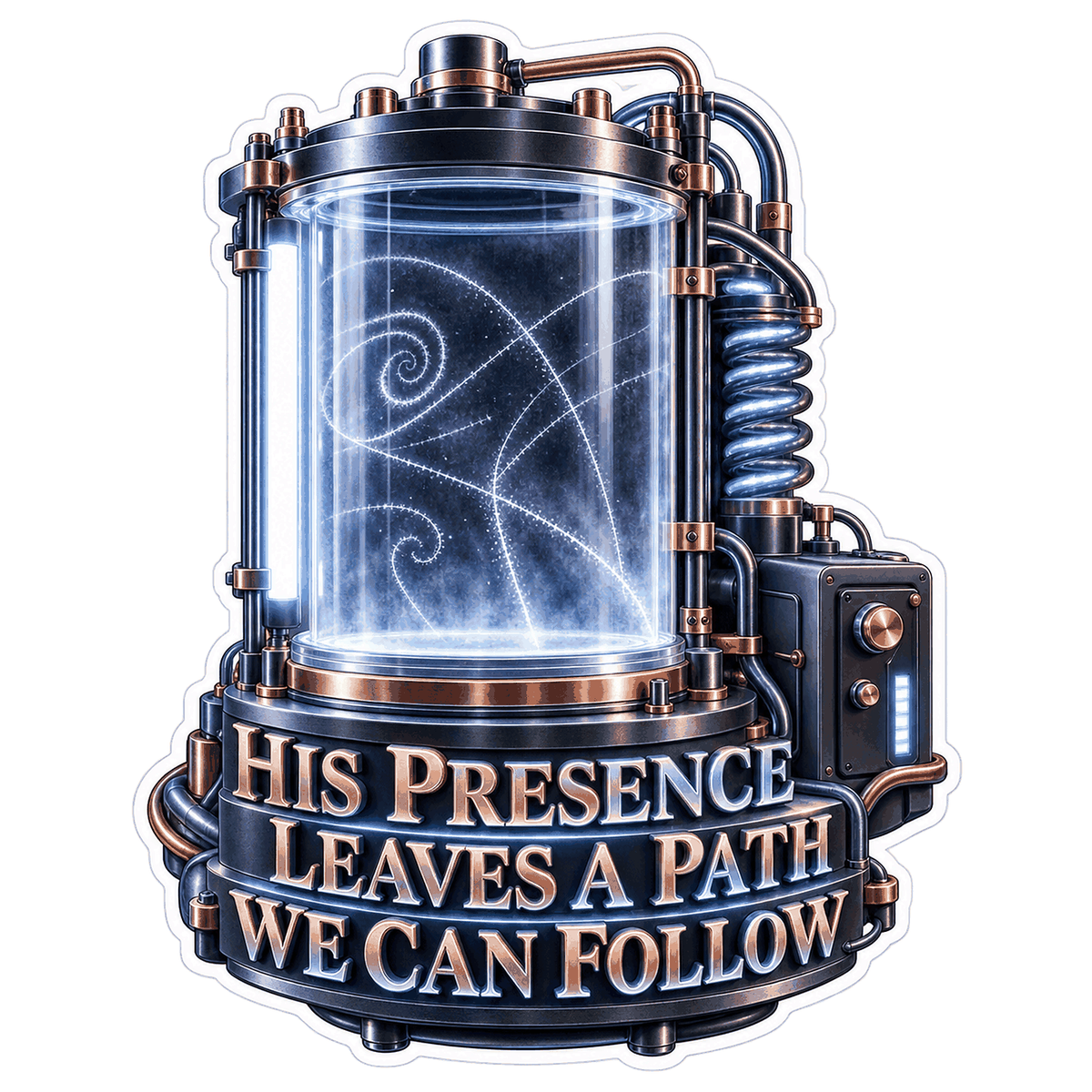 Glowing Cylinder Presence Quote Art Vinyl Decal Stickers