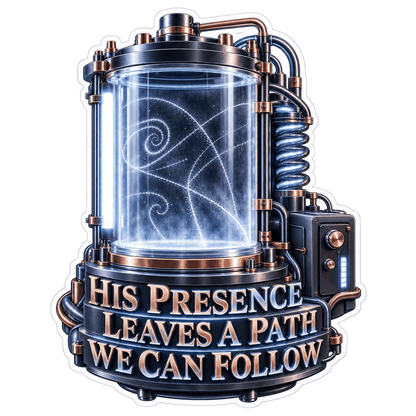 Glowing Cylinder Presence Quote Art Vinyl Decal Stickers