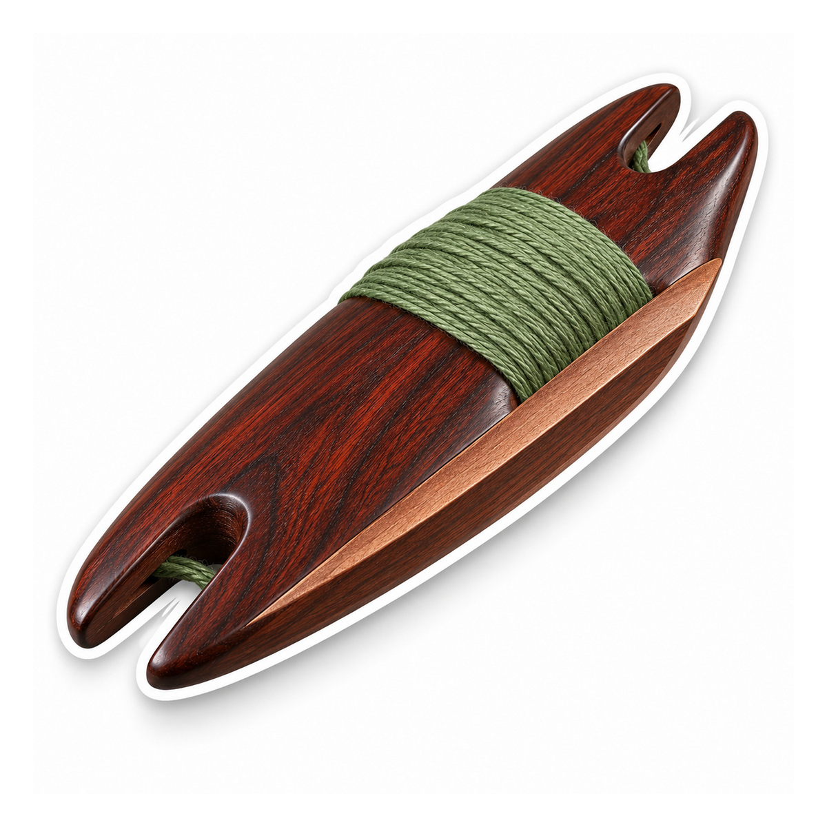 Dark Wood Shuttle Green Thread Art Vinyl Decal Stickers
