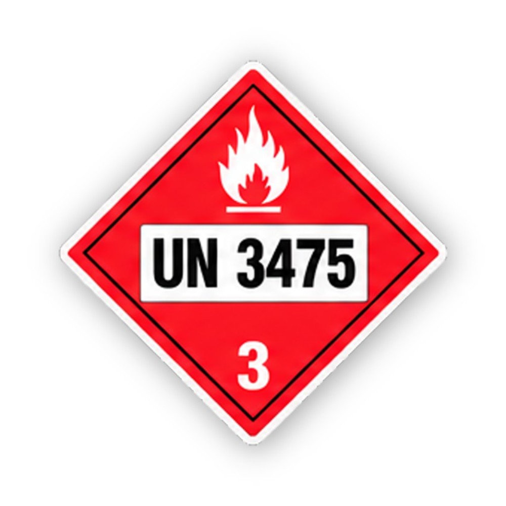Red UN3475 White Flame Three Diamond Vinyl Decal Stickers
