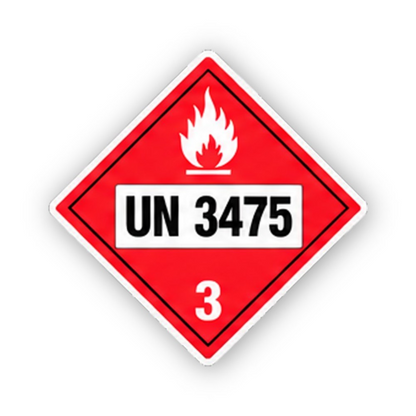 Red UN3475 White Flame Three Diamond Vinyl Decal Stickers