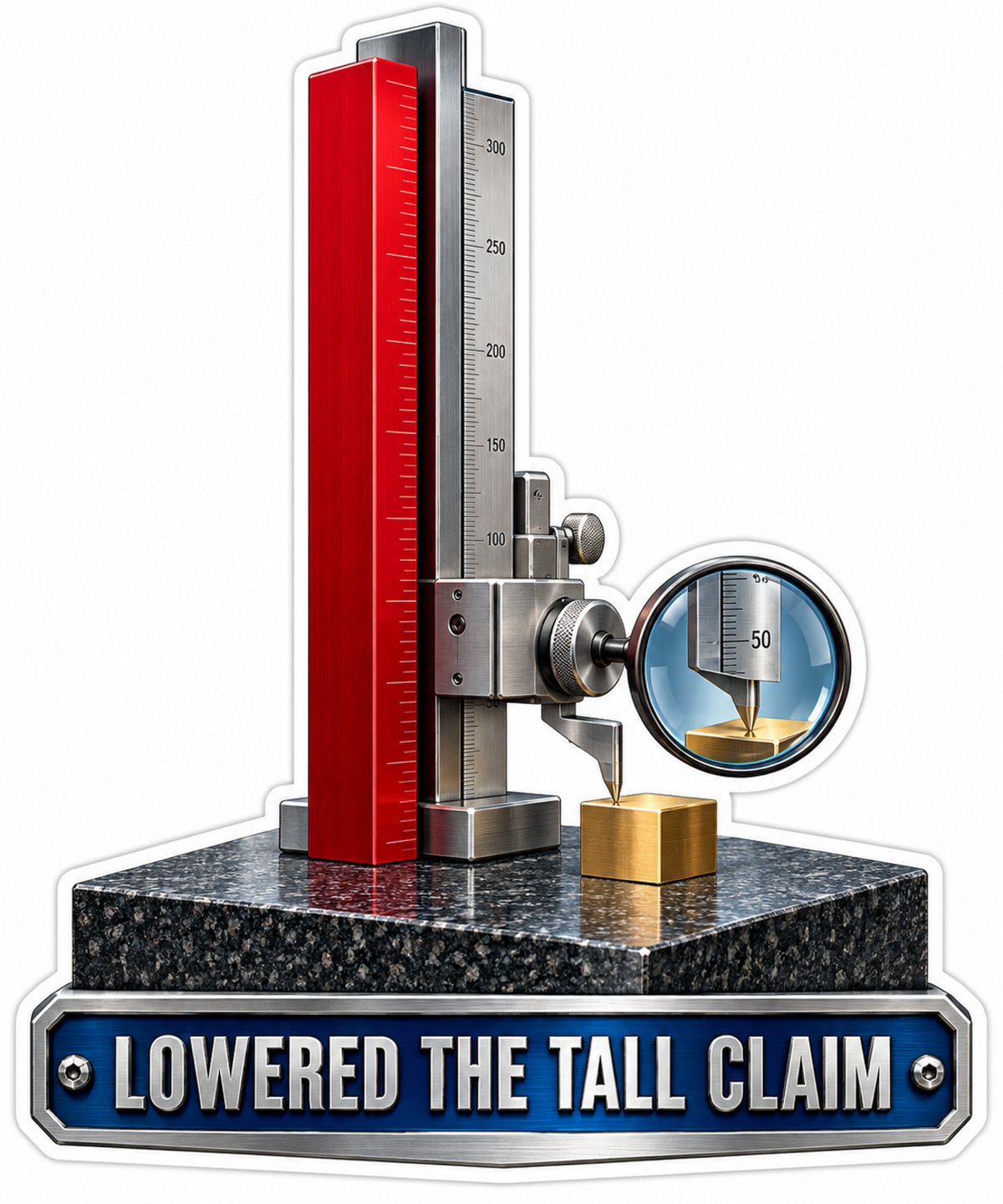 Red Silver Measuring Tower with Quote Art Vinyl Decal Stickers
