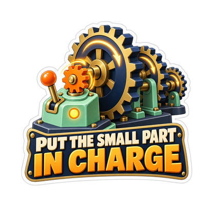 Small Gear In Charge Humor Art Vinyl Decal Stickers