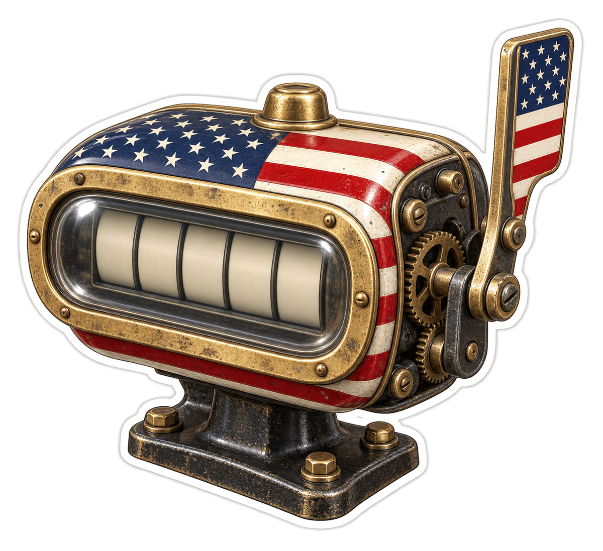American Flag Vintage Taxi Meter Art Vinyl Decal Stickers
