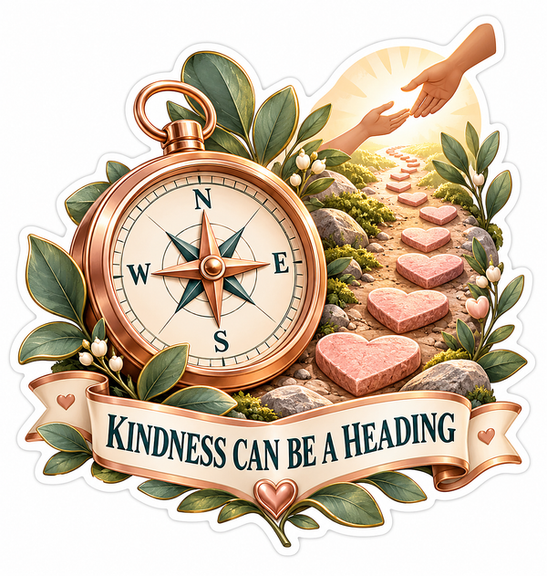 Copper Compass Kindness Path Art Vinyl Decal Stickers