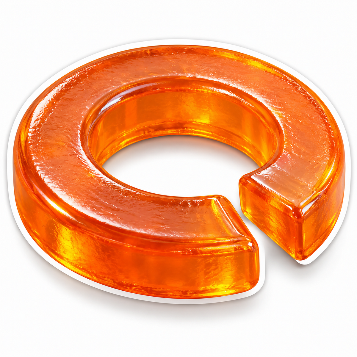 Transparent Amber Ring with an Open Gap Vinyl Decal Stickers