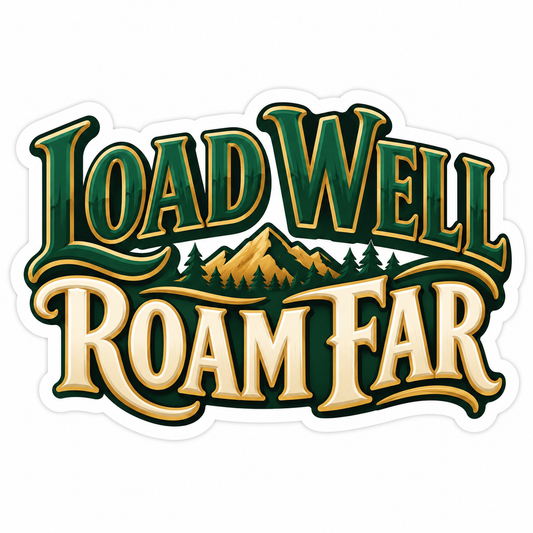 Load Well Roam Far Forest Lettering Vinyl Decal Stickers