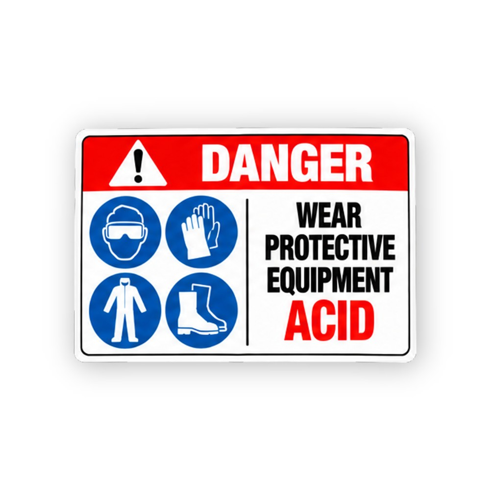 Red Acid Four Equipment Icons Panel Vinyl Decal Stickers