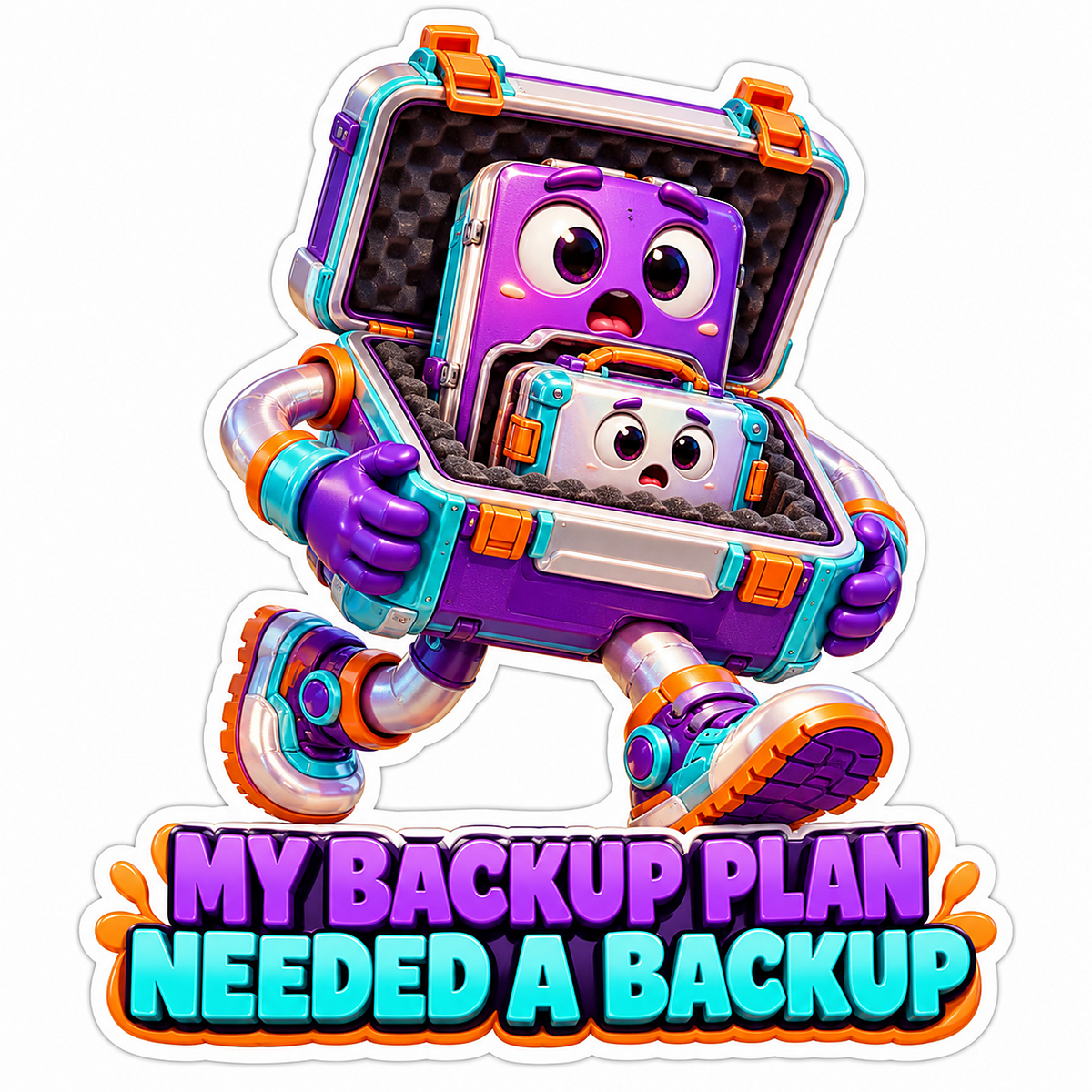 Purple Toolbox Backup Plan Quote Vinyl Decal Stickers