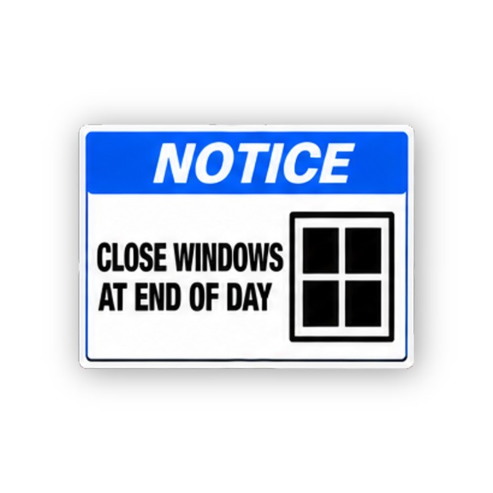 Blue Close Windows Four Panes Panel Vinyl Decal Stickers