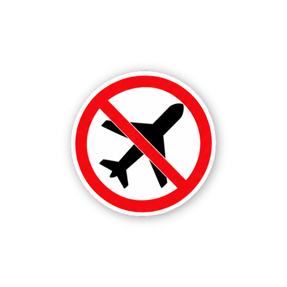 Red Crossed Airplane Small Circle Vinyl Decal Stickers