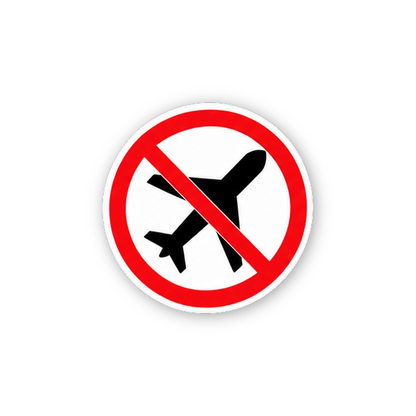 Red Crossed Airplane Small Circle Vinyl Decal Stickers