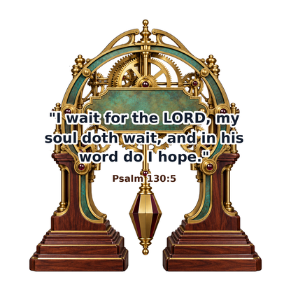 Brass Pendulum Clock Frame with Psalm Text Vinyl Decal Stickers