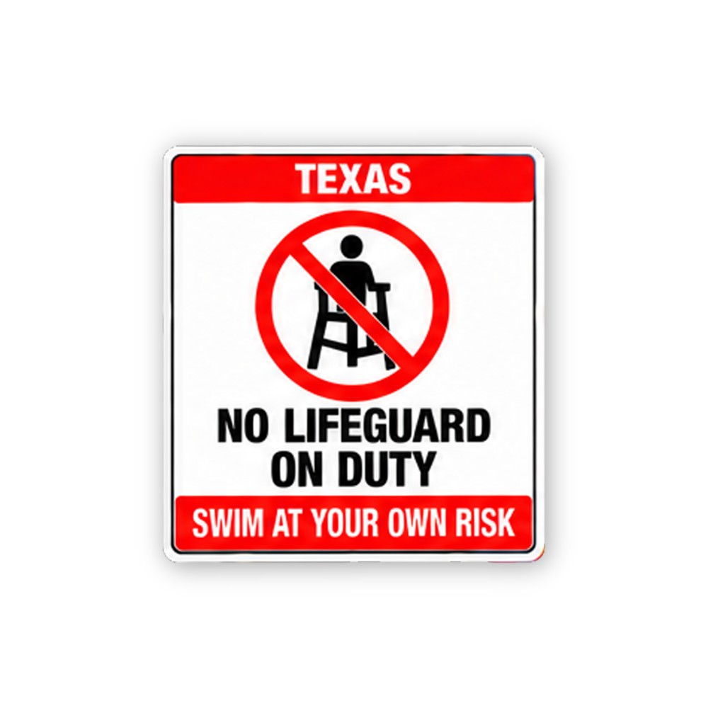 Red Texas Lifeguard Text Portrait Vinyl Decal Stickers