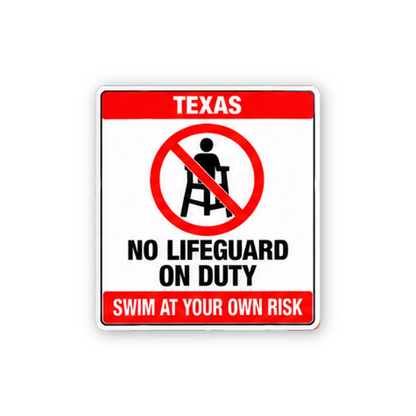 Red Texas Lifeguard Text Portrait Vinyl Decal Stickers