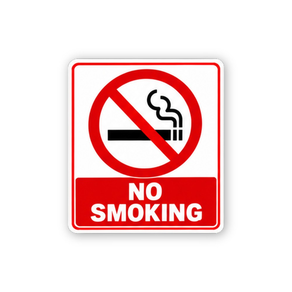 Red No Smoking Cigarette Text Portrait Vinyl Decal Stickers