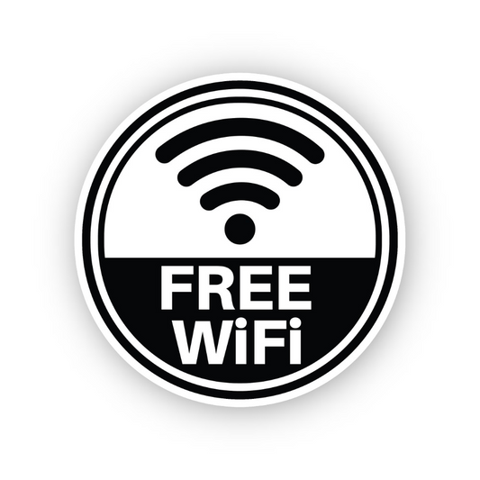Black Free Wireless Signal Circle Vinyl Decal Stickers