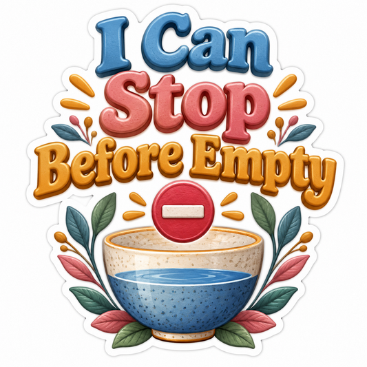 I Can Stop Before Empty Cup Quote Art Vinyl Decal Stickers