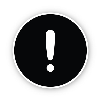 Black Circle Tall White Exclamation Vinyl Decal Stickers
