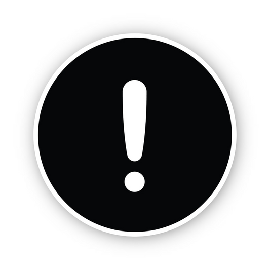 Black Circle Tall White Exclamation Vinyl Decal Stickers