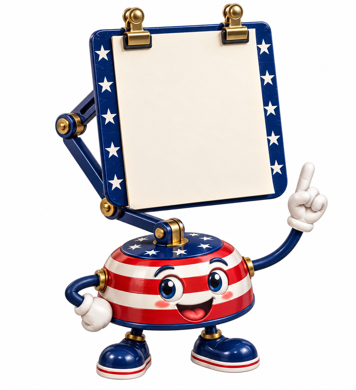Patriotic Blank Clipboard on Jointed Stand Vinyl Decal Stickers