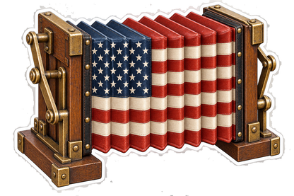 USA Flag Red White Organ Bellows Vinyl Decal Stickers