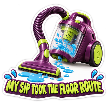 Purple Vacuum Collecting Water Art Vinyl Decal Stickers