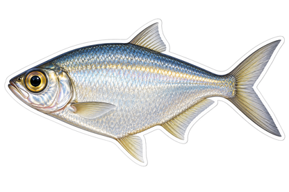 Silver Mooneye Fish Gold Eye Forked Tail Art Vinyl Decal Stickers