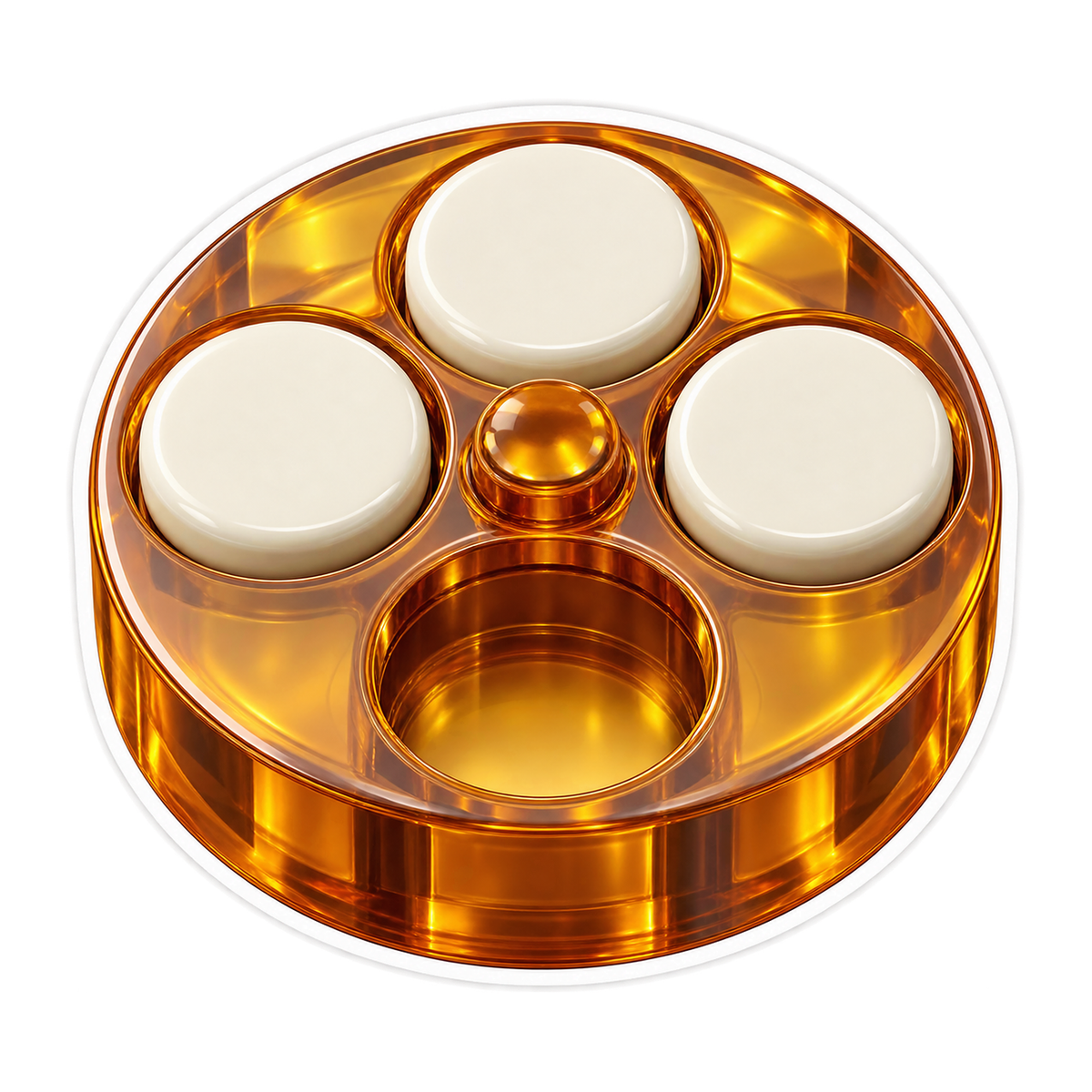 Amber Circle Tray and Ivory Tokens Art Vinyl Decal Stickers