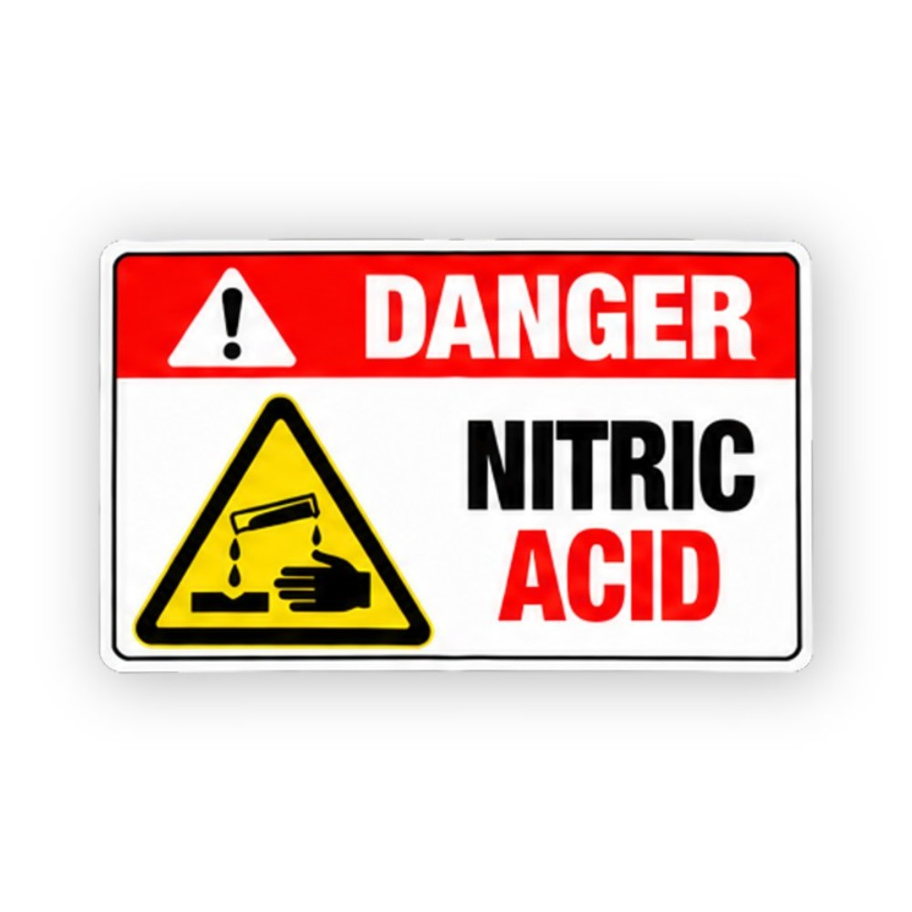 Red Nitric Acid Test Tube Triangle Panel Vinyl Decal Stickers