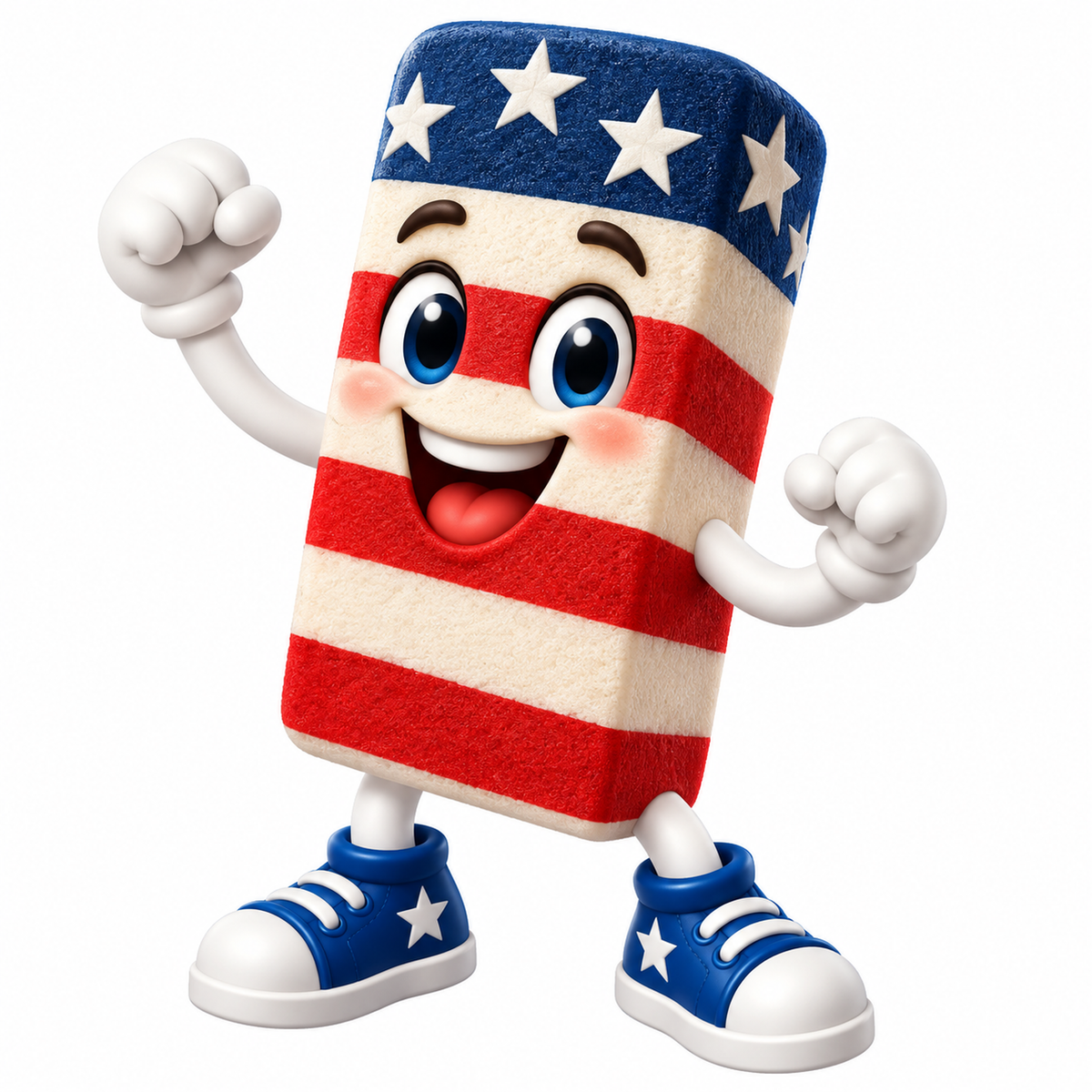 Patriotic Cleaning Block Character Art Vinyl Decal Stickers