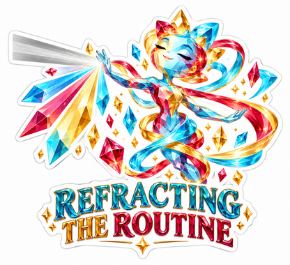 Rainbow Crystal Figure Splitting a Light Beam Vinyl Decal Stickers