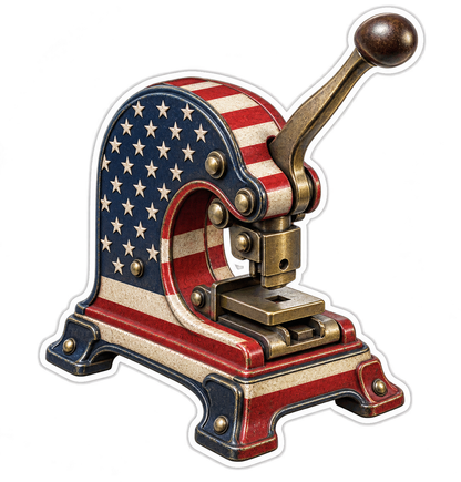 USA Flag Antique Ticket Punch Art Vinyl Decal Stickers