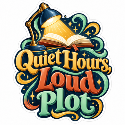 Desk Lamp Open Book and Quiet Hours Quote Vinyl Decal Stickers