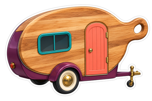 Wooden Cutting Board Camper Coral Door Art Vinyl Decal Stickers