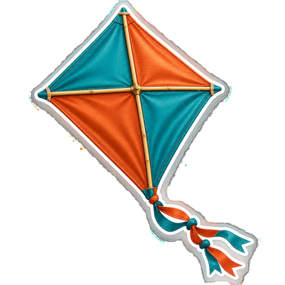 Orange Teal Diamond Kite Art Vinyl Decal Stickers